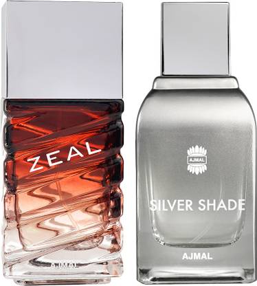 Ajmal Zeal EDP Aquatic Woody Perfume 100ml for Men and Silver Shade EDP 100ml for Men Eau de Parfum  -  200 ml