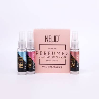 NEUD Luxury Perfume Gift Set for Women, Long Lasting Fragrance, 3x10ml Eau de Parfum  -  30 ml