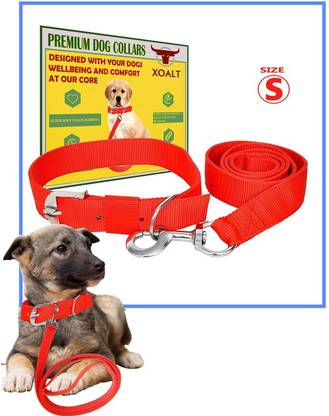 XOALT Red Nylon Small Dog Collar & Leash