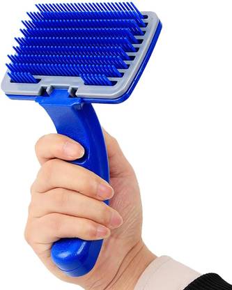 FOURESTA Slicker Brushes Large Size with Auto Cleaning Button Slicker Brushes for  Cat, Dog & Cat, Dog, Horse, Monkey, Rabbit