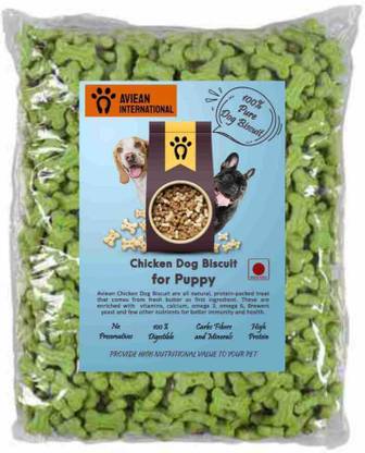 Aviean International Pet Puppy (700g) Veg Green Biscuit Oats Flavor With High Calcium, Protein Oats 0.7 kg Dry New Born, Young, Adult Dog Food