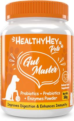 HealthyHey Pets Gut Master Probiotics Enzymes Powder Improves Digestion Enhances Immunity Pet Health Supplements