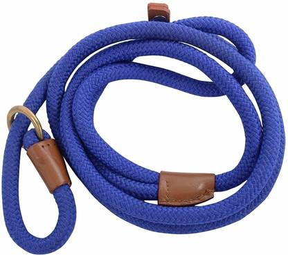 VamaLeathers Slip Leash with Adjustable Stopper. Attractive Nylon Rope with Leather Trimmings 155 cm Dog Cord Leash