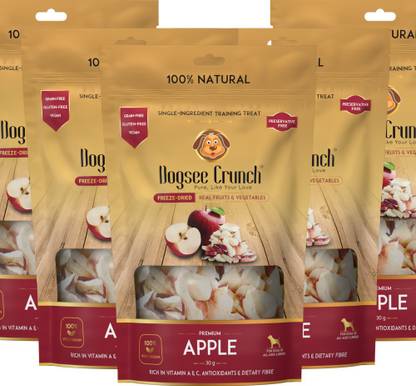 Dogsee Chew Crunch Apple|100% Natural|Freeze Dried|Single Ingredient-150 gm(30*5) Fruit Dog Treat