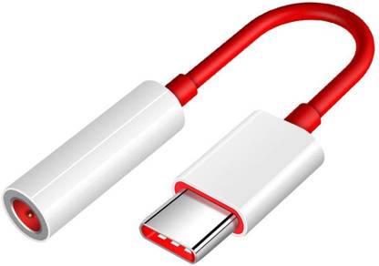 Unitouch Red Type C Splitter Audio Jack Converter Adapter Noise Cancelling Headphones Jack Phone Converter