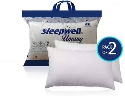 Sleepwell Polyester Fibre, Microfibre Solid Sleeping Pillow Pack of 2