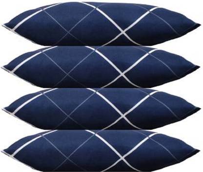 LIPONOS LUXURY Polyester Fibre Stripes Sleeping Pillow Pack of 4