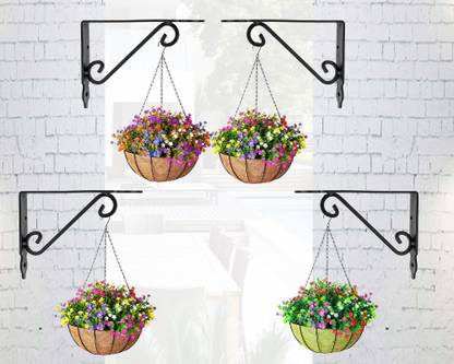 Globus 02 WALL MOUNTED METAL BRACKET SIZE(7.5X9.5 INCH) / (19X24)FOR HANGING FLOWER POT Plant Container Set