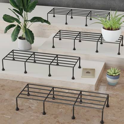 UzmaMetalCraft Planter Stand for Plant Container Set (Pack of 4, Metal ...