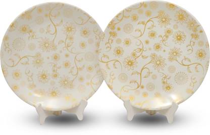 Ariya 10.5 Inch Melamine Flower Full Serving Plate Dishwasher Safe Dinner Plate
