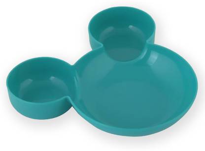 AlfiKart Blue Plastic Mickey Minnie Shaped Serving Food Plate (Pack of 1) Baking Dish