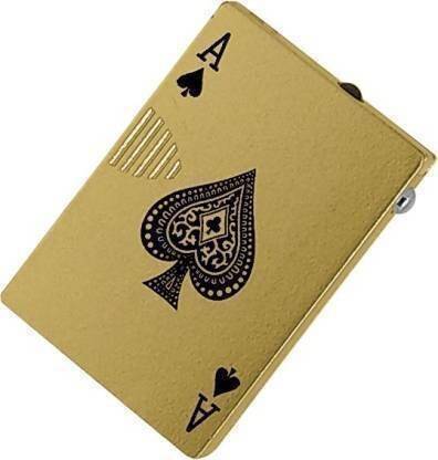adorrobella Poker card ikka print Pocket Lighter (golden) FIRST QUALITY STAR MAGIC Pocket Lighter