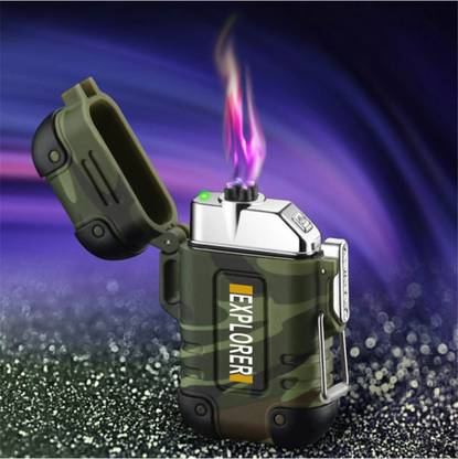 GUGGU AS_669A_WATERPROOF THUNDER ELECRTRIC USB CHARGEABLE DUAL ARC EXPLORER LIGHTER Pocket Lighter