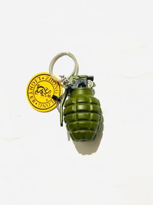 PocktFlames Refillable Bomb Shaped Lighter with Key Ring - Pocket Lighter (Without Fuel - Empty Lighter) Pocket Lighter (Grey) Visit Website www.myfirstdot.com Pocket Lighter