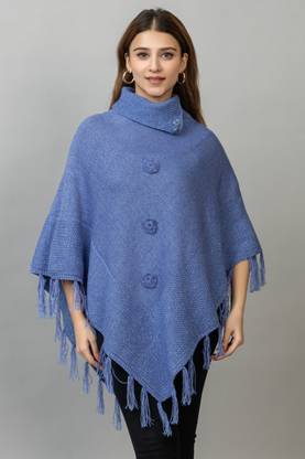 Wool Blend Poncho