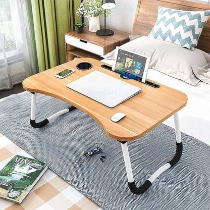 DND NX Multi-Purpose Laptop Desk for Study and Reading with Fold able Non-Slip Legs Wood Portable Laptop Table