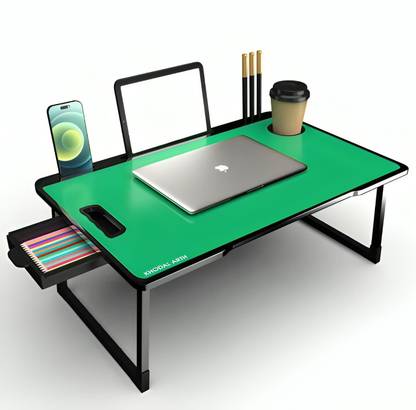 Alliance Multipurpose Foldable with Cup Holder, Study , Bed Wood Portable Laptop Table