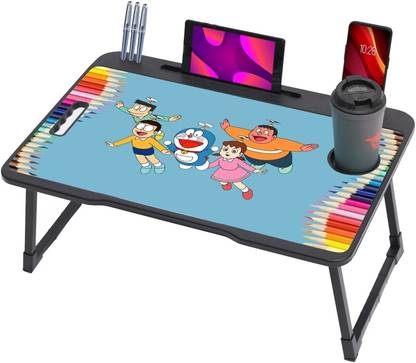 DND NX Multi-Purpose Laptop Desk for Study and Reading with Fold able Non-Slip Legs Engineered Wood Study Table