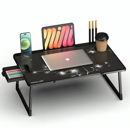 Alliance TRAVELSPY Multipurpose Foldable with Cup Holder, Study , Bed Wood Portable Laptop Table