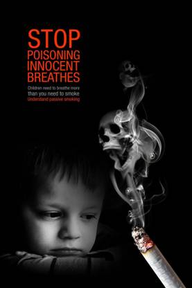 Passive Smoking, Smoking Addiction poster - No Smoking Posper Paper Print