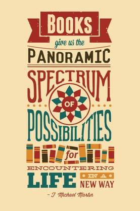 Books Typography Quote Poster Paper Print