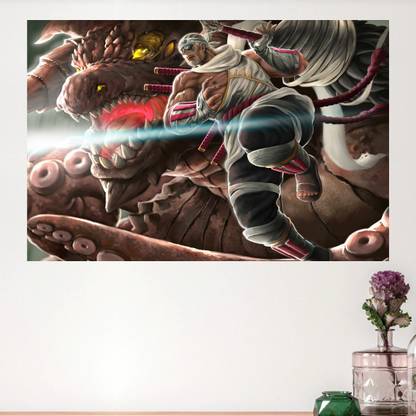 Killer Bee Raikage, Jinchuriki Eight Tail Beast Frameless Wall Poster, Naruto Anime High-Quality Wall Poster for Anime Fans, Naruto Fans, Home Decoration, Bedroom, Kids' room, Restaurant, Bars, Playroom. (12x18in) Frameless Poster. Peel & Paste the Poster on Wall 300G Gloss Laminated Paper, yo yo Photographic Paper