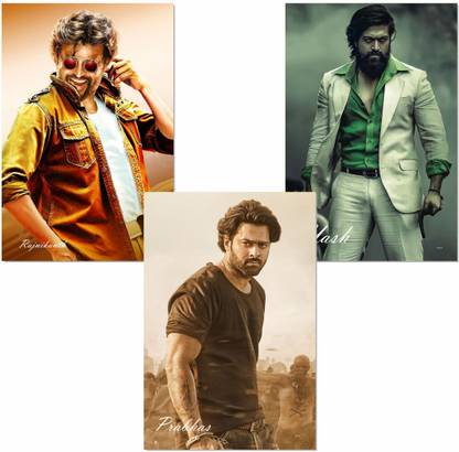 Bollywood Actors Posters for Wall Decoration (12 x 18 inch), Hollywood Actors Posters, Super Stars Posters, Cinema Posters, South Indian Actors, Stars Posters (Pack of 3 Posters Paper Print