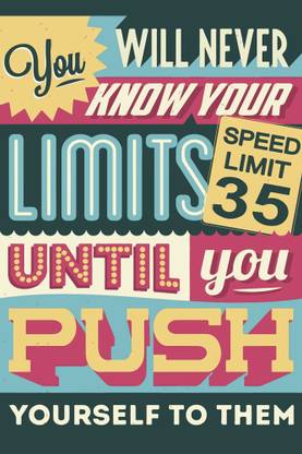 Motivational Quote Poster 'Push Your Limits' Paper Print