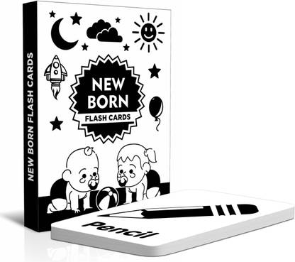 New Born Baby Flash Card High-Quality Printed Card For New Born Baby learning ( 12 Card & 24 object Printed Front & Back Side) Size – 8.26x5.82 inches Baby 's brain Development Card Paper Print Paper Print