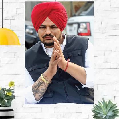 Sidhu Moosewala Frameless Wall Poster, High-Quality Graphics Wall Poster for Home, Bedroom, Doors, Offices, Kitchen, Kids' room, Restaurant, Bars, Gyms, Clubs, and Playroom. (12x18 in) Frameless Poster. Peel & Paste the Poster on Wall 300G Gloss Laminated Paper, Hard Paper Wallpaper Photographic Paper