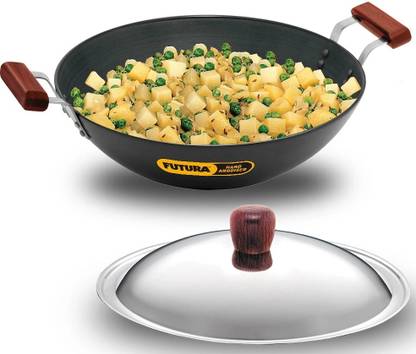 Hawkins Deep-Fry Pan, (AD50S) Kadhai 33 cm diameter with Lid 5 L capacity