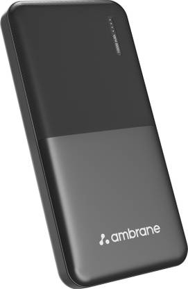 Ambrane 10000 mAh Power Bank (12 W, Fast Charging)  (Black, Lithium Polymer) at Rs. 799