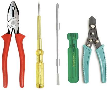 tapaia 8 Plier,Tester,2in1 Screwdriver & WS06 Wire Cutter Hand Tool Kit