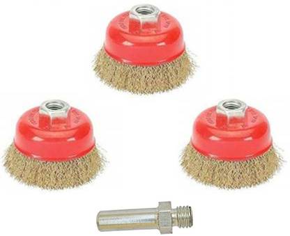Kshivi Thread Wire Cup Brush for Angle Grinder to Remove Paint With Drill Attachment Wheel Brush