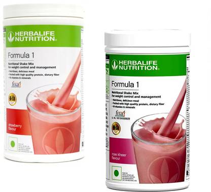 HERBALIFE Formula 1 Protein Shake Strawberry + Rose Kheer Plant-Based Protein