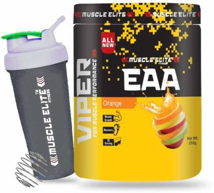 MUSCLE ELITE FITNESS EAA Supplement 30 Serving Muscle Growth | Recovery | Hydration Blend, Orange Energy Drink
