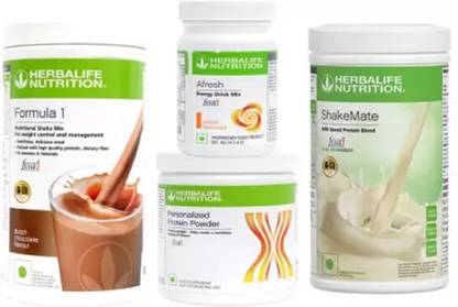 Herbalife Nutrition Formula Chocolate Shake + Afresh Energy Lemon + Shakemate + Protein Powder 200gm Protein Shake