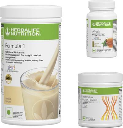 HERBALIFE Formula1 Vanila shake 500g Protine 200g & Afresh Energy Drink Mix Tulshi 50g Plant-Based Protein