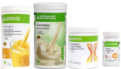 HERBALIFE formula 1 mango 500g+ shakemate 500g+ protein powder 200g + afresh cinnamon Plant-Based Protein