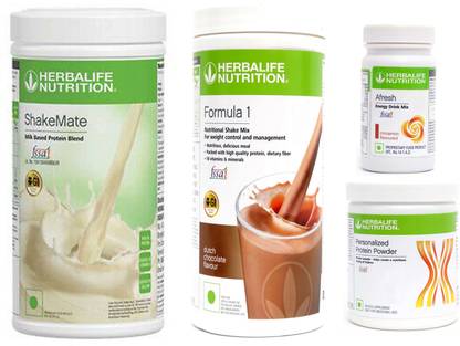 HERBALIFE Formula 1 Shake Chocolate + Protein Powder 200G + Afresh Cinnamon + Shake Mate Protein Shake