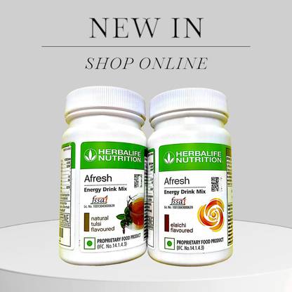 HERBALIFE AFRESH ENERGY DRINK-TULSI,ELAICHI(PACK OF 2) Energy Bars