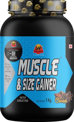 SAP Nutrition Muscle & Size Gainer | Chocolate Flavor 1kg Weight Gainers/Mass Gainers