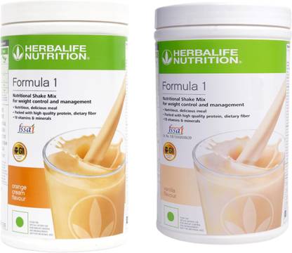 HERBALIFE Formula 1 Shake Mix- Orange Cream Flavor & Vanilla Flavor For Weight Loss Plant-Based Protein