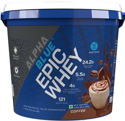 ALPHABLUE Epic Whey Protein | High Biological Value Concentrate & Isolate Blend Whey Protein