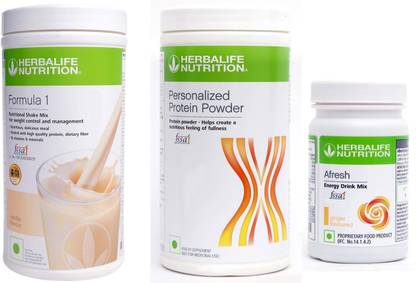 Herbalife Nutrition FORMULA-1SHAKE VANILLA-500GM+PP-400GM+AFRESH GINGER-50 GM Whey Protein