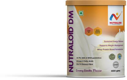 NUTRALOID DM Diabetes Protein Powder Creamy Vanilla Flavour (400 gm) Whey Protein