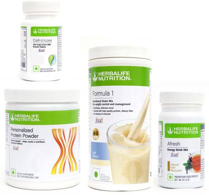 Herbalife Nutrition FORMULA1 KULFI PROTIEN 200 AFRESH ENERGY DRINK TULSI 50 G + CELL U LOSS Plant-Based Protein