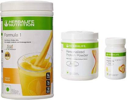 Herbalife Nutrition Combo F-1 Mango Shake, Afresh Lemon & Small 200 GM Personalized Protein Powder Protein Blends