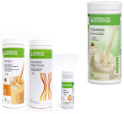 HERBALIFE FORMULA-1 SHAKE ORANGE+PROTEIN POWDER -400 GM+AFRESH -GINGER-50 GM- +SHAKEMATE Protein Shake