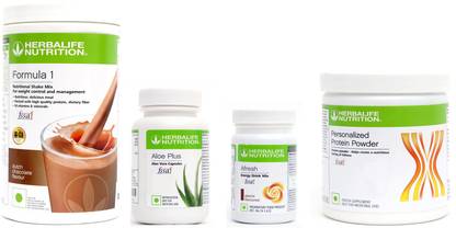 HERBALIFE Formula 1 Shake Chocolate +Aloe Plus Tablet+ Protein Powder+ Afresh Elaichi Protein Shake